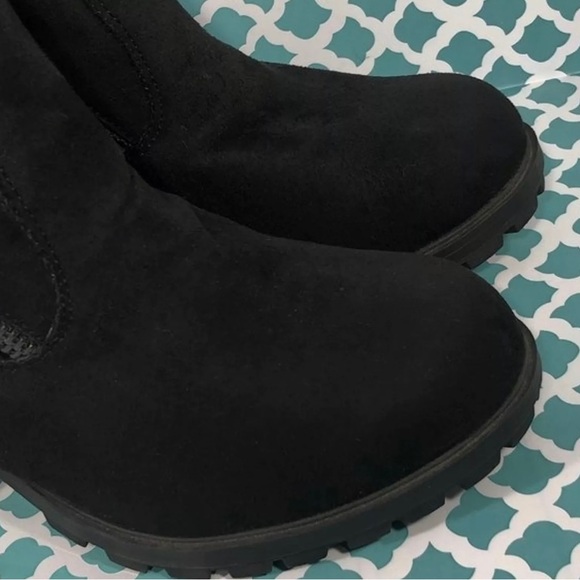 MOSSIMO HEELED BOOTS BLACK WOMEN SIZE 6.5 TWO SIDES ZIPPER - Picture 5 of 12